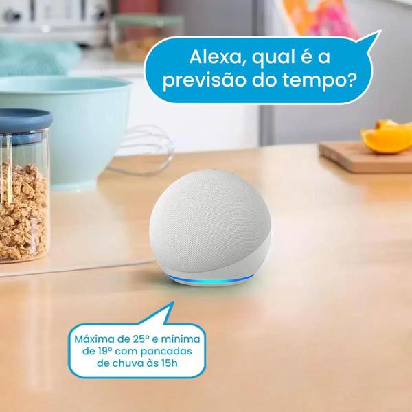 Imagem de Assistente Virtual Alexa Echo Dot 5 Geração Alto Falante Original Com NF - Amazon- Branca