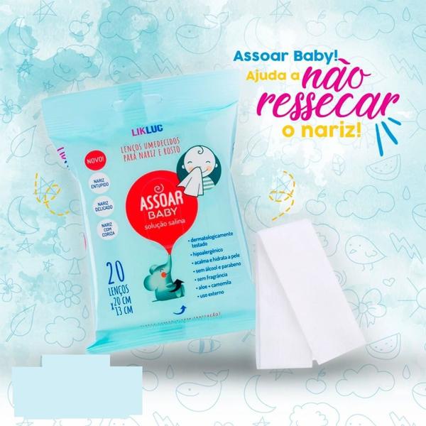 Imagem de Assoar Baby - 20 Lenços Umedecidos Com Solução Salina - Likluc