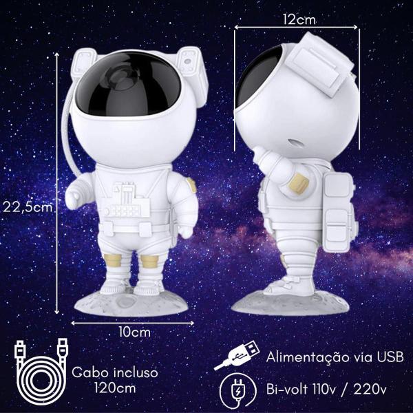 Imagem de Astronaut Star Projector Night Light Para Crianças E Bebês