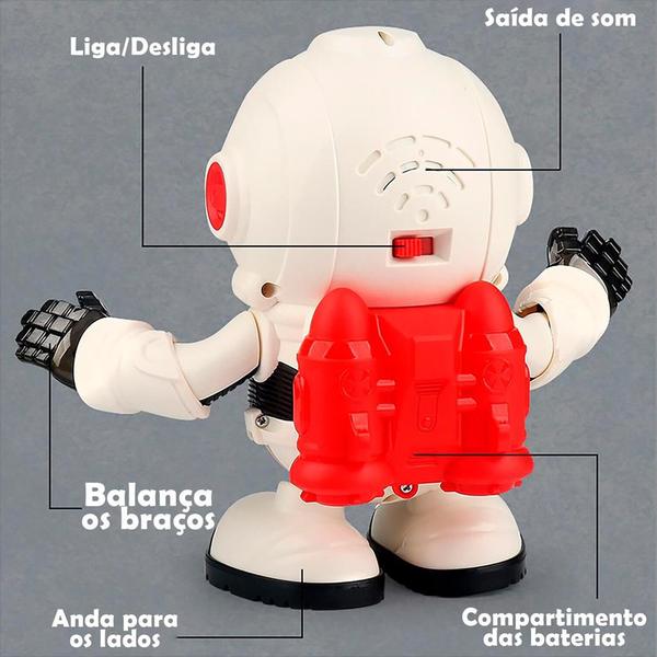 Imagem de Astronauta De Brinquedo Dançarino Boneco Com Luzes Divertido - Dm Toys