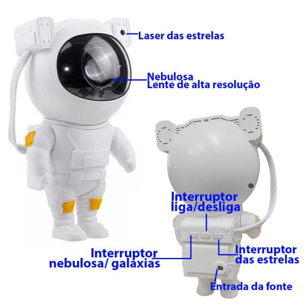 Imagem de Astronauta Projetor Led Estrela Galaxias Usb Luzes Decoraçao Quarto Sala Casa Estante Led Nebulosa