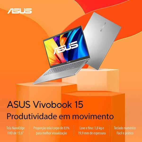 Imagem de Asus Vivobook 15,I3 1115G4,8Gb,512Gb Ssd,Fhd 15,6,Silver