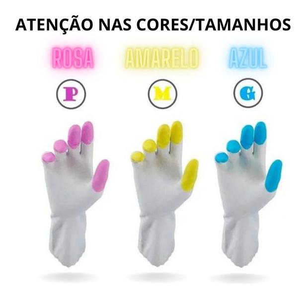 Imagem de Atacado 12 Pares de Luva Antialérgica com Grip Antideslizante e Pontas dos Dedos Reforçadas HouseHold