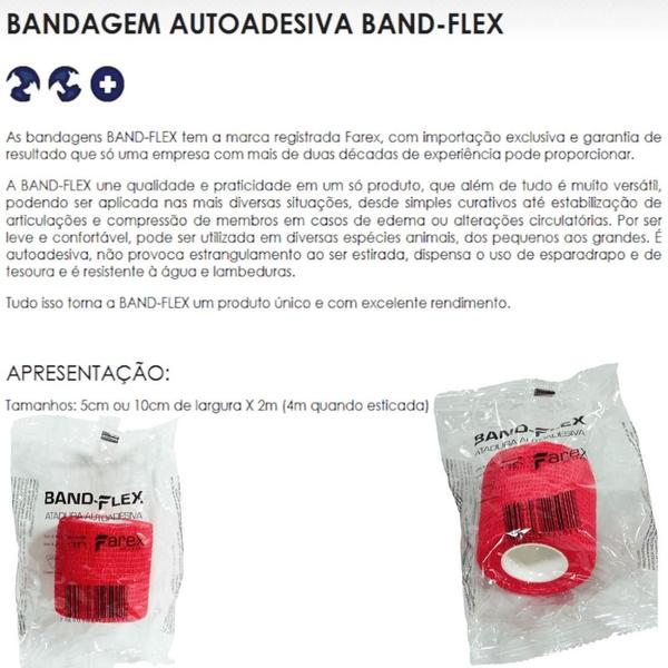 Imagem de Atadura 5Cm Vermelha Band-Flex Autoadesiva Animais Farex Kit