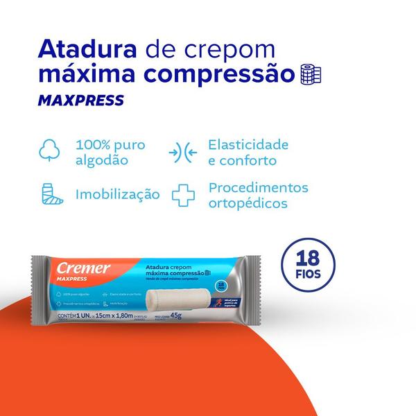 Imagem de Atadura Ortopédica Algodão 12 unidades 15cm x 1,8M Cremer