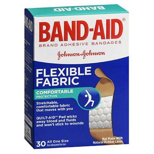 Imagem de Ataduras adesivas de tecido flexível Band-Aid, todas tamanho único 30 cada por Band-Aid (pacote com 6)