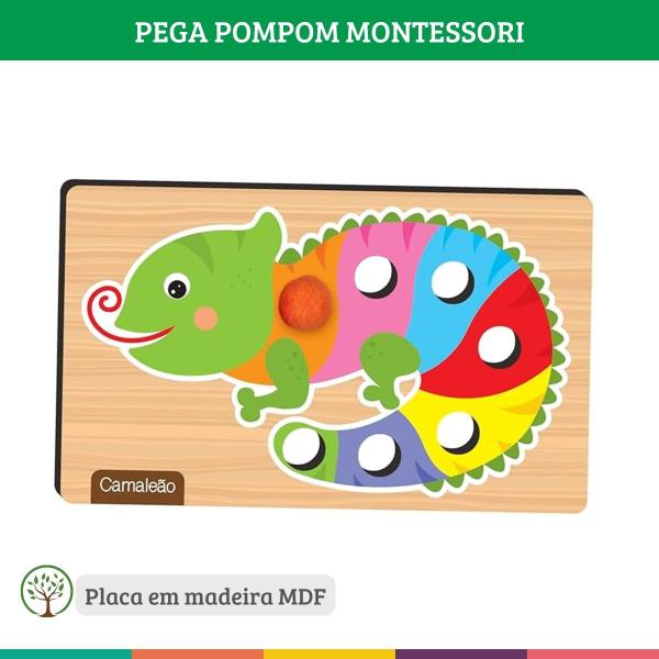 Imagem de Atividade Montessori Pega Pompom Jogo Didiático Infantil Nig