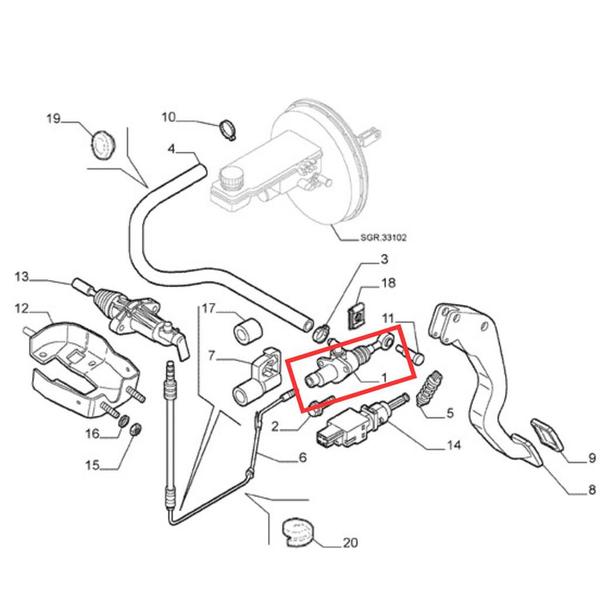 Imagem de Atuador Do Pedal Da Embreagem Original Fiat Ducato 2.3 Multijet Boxer Jumper