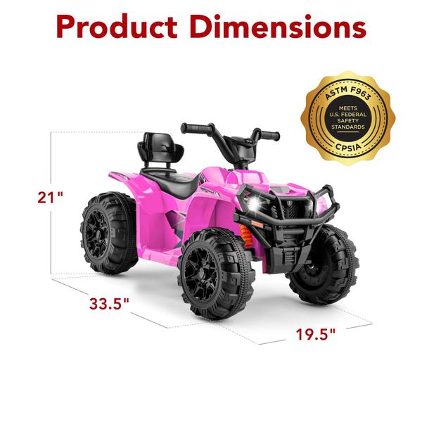 Imagem de ATV elétrico Best Choice Products 12V Kids 3-6 anos rosa