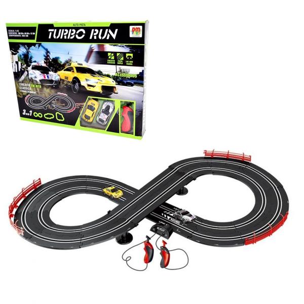 Imagem de Auto Pista Turbo Run Pista de Corrida Autorama com 2 Carrinhos Dm Toys DMT5892