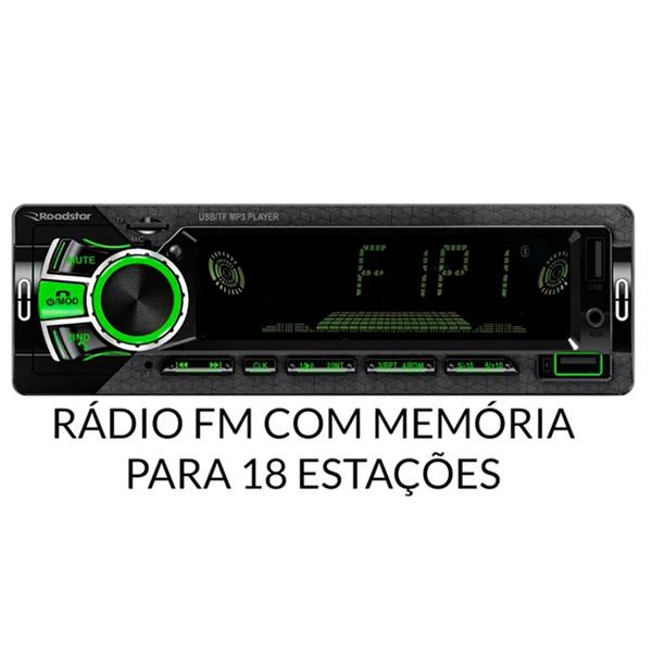 Imagem de Auto Rádio Potente 4 Canais 60 Watts cada Bluetooth USB MP3 FM Novo Garantia Roadstar