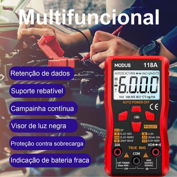 Imagem de Auto Ranging Multímetro Digital Alta Precisão Rms Esr Meter Ncv Inteligente Data Hold 6000 Contagens