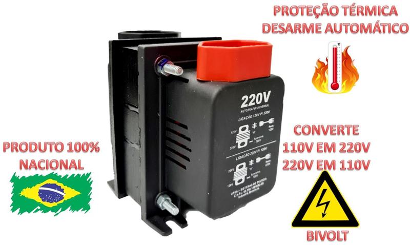 Imagem de Auto Transformador 500va Bivolt 110-220v Ou 220-110v