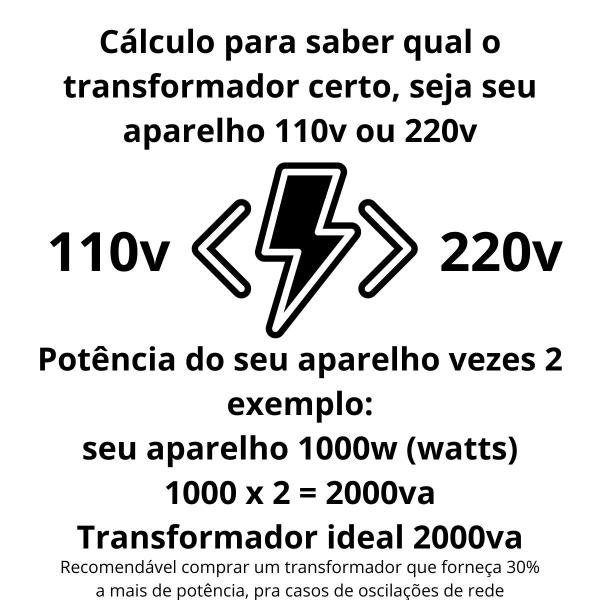 Imagem de Auto Transformador Conversor de Energia e Tensão 110v para 220v 7000VA Com Tomada Trafo Eficiente