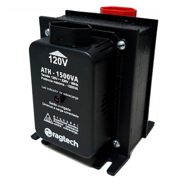 Imagem de Auto Transformador Ragtech ATH 1500 Black 1500VA Entrada 120V/220V Saída 120V/220V - 20ATH4474