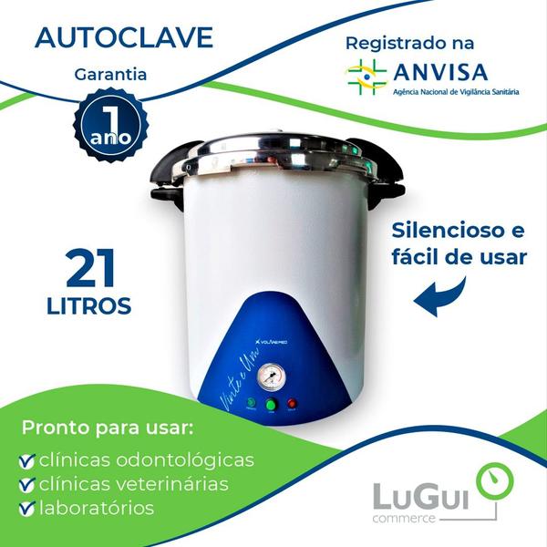 Imagem de  Autoclave Analógica Laboratório 21 Litros Volare Med 110v