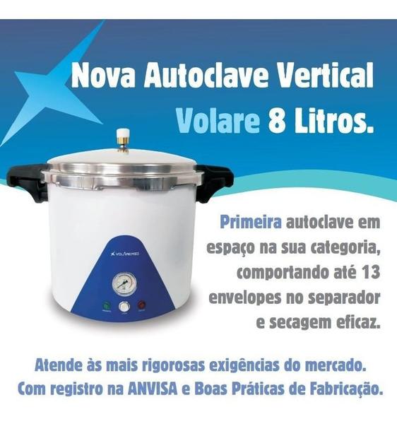 Imagem de Autoclave Manicure Vertical 08 Litros Anvisa 220v Volaremed