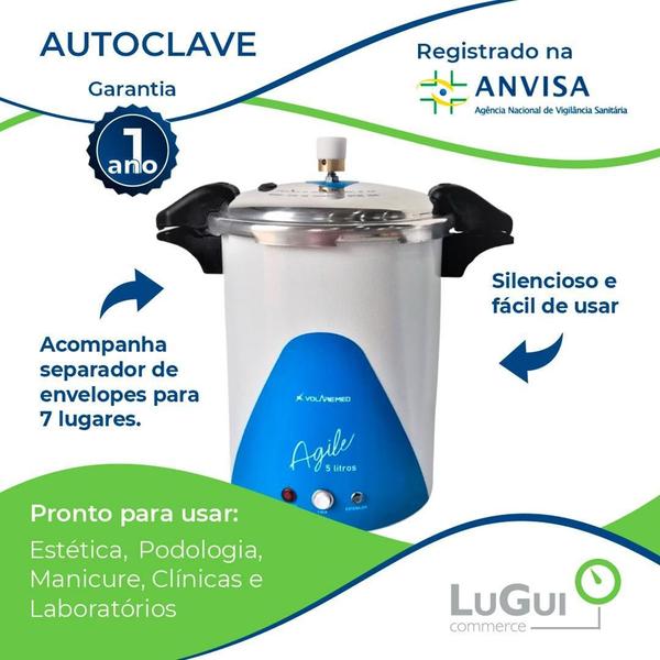 Imagem de Autoclave Vertical Analógica 05 Litros ul 127V- Volaremed