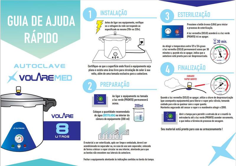 Imagem de Autoclave Vertical Analógica 08 Litros 220v - Volaremed