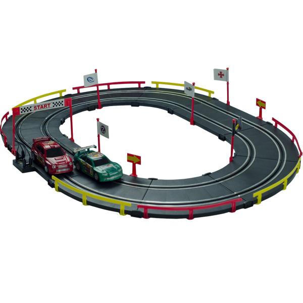 Imagem de Autorama Circuito Oval Com 2 Carrinhos Pista Dupla Menino