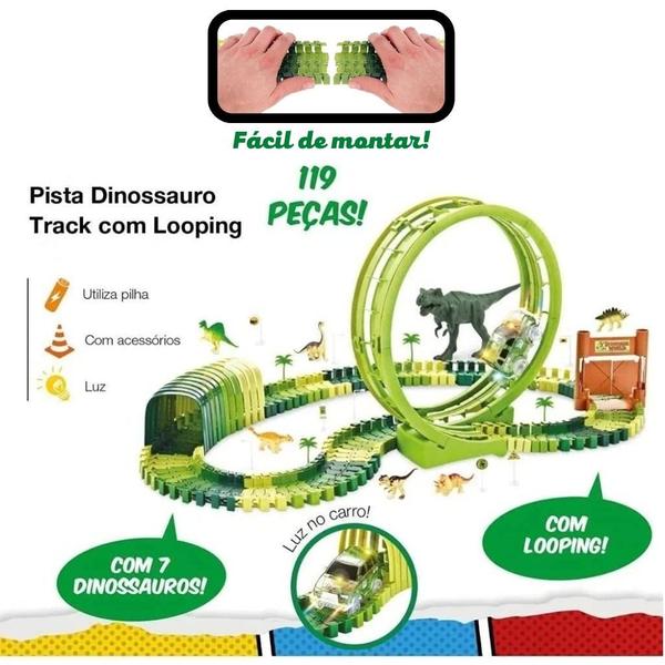 Imagem de Autorama Pista Dinossauro com Looping 07 Dinossauros 119 Pçs