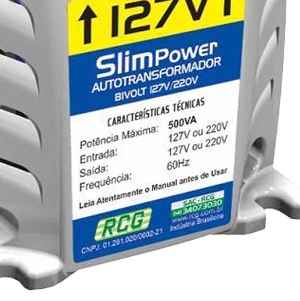 Imagem de Autotransformador 127/220VAC 1050VA Slim Power Prata RCG - RCG