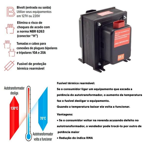 Imagem de Autotransformador Slim Premium 7000VA Bivolt - Forceline