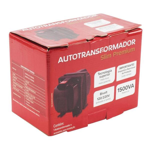 Imagem de Autotransformador Slim Premium Force Line, 1500 VA, Bivolt, Preto - 0131300006