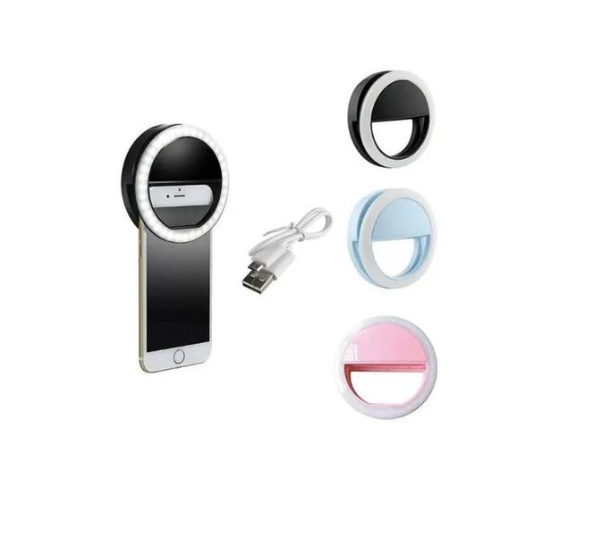 Auxiliar Celular Selfie Ring Light Iluminador Led Anel - Império Imagem de Auxiliar Celular Selfie Ring Light Iluminador Led Anel
