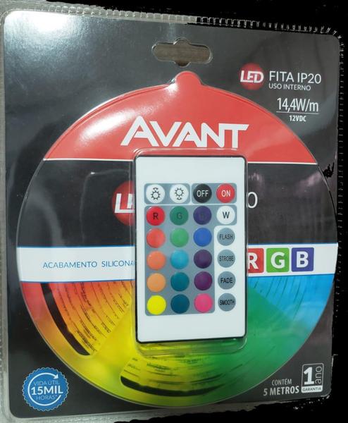 Imagem de Avant fita led ip20 14,4w/m rgb 12v c/ 5m -  bivolt