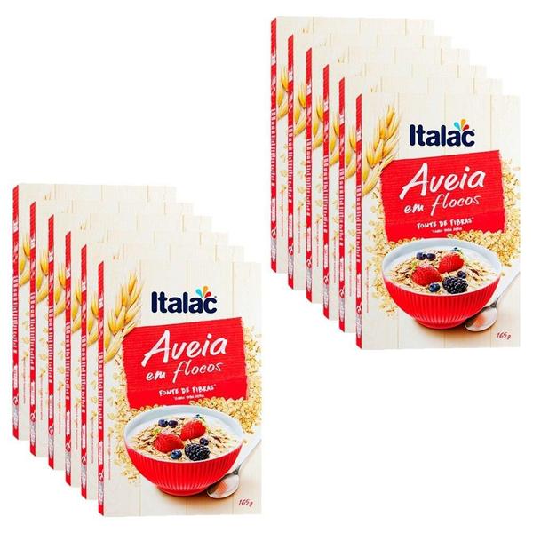 Aveia Italac em Flocos 165g Embalagem com 12 Unidades Imagem de Aveia Italac em Flocos 165g Embalagem com 12 Unidades
