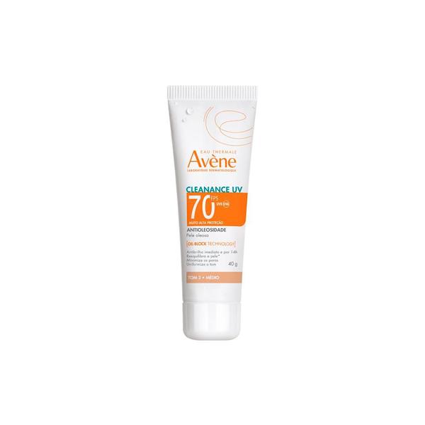 Avène Cleanance UV Protetor Solar Facial FPS70 Tom 2 Médio 40g Avène Cleanance UV Protetor Solar Facial FPS70 Tom 2 Médio 40g