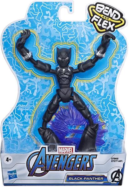 Imagem de Avengers Marvel Bend e Flex Action Figure Toy, 6-Inch Flexible Black Panther Figure, inclui acessório blast, para crianças de 4 anos ou mais