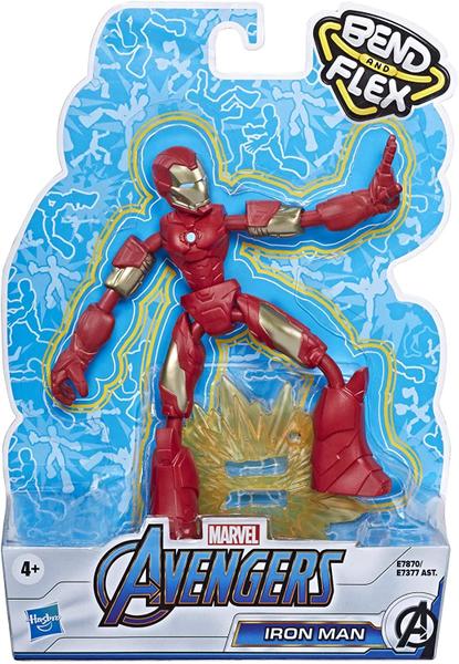 Imagem de Avengers Marvel Bend e Flex Action Figure Toy, 6-Inch Flexible Iron Man Figure, inclui acessório de explosão, para crianças de 4 anos ou mais