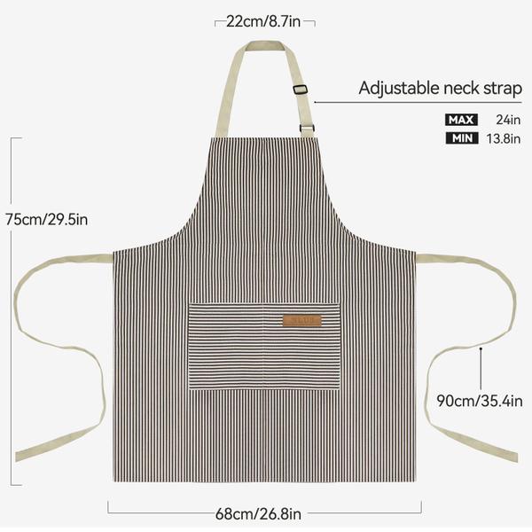 Imagem de Aventais de cozinha NLUS, pacote com 2 aventais ajustáveis, Bib Soft