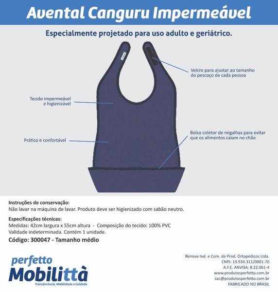 Imagem de Avental Babador Canguru Impermeável para proteger roupas TAM G 300748 PERFETTO