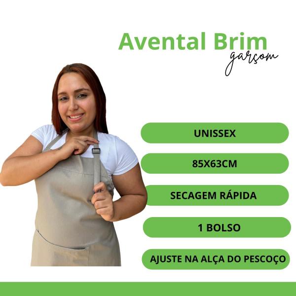 Avental Brim Bolso Ajustador De Altura Uniforme Food - NFA Imagem de Avental Brim Bolso Ajustador De Altura Uniforme Food