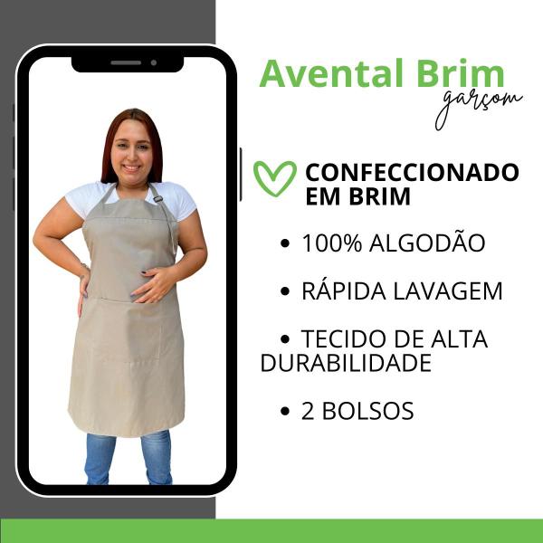 Avental Brim Bolso Ajustador De Altura Uniforme Food - NFA Imagem de Avental Brim Bolso Ajustador De Altura Uniforme Food
