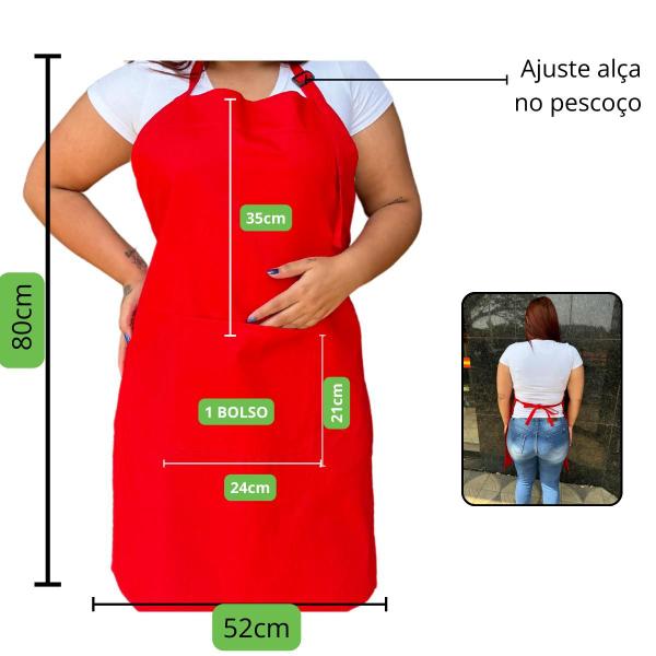 Imagem de  Avental Brim Bolso Ajustador De Altura Uniforme Food