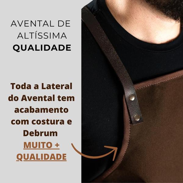 Imagem de Avental Churrasco Masculino Lona Couro Avental Churrasqueiro