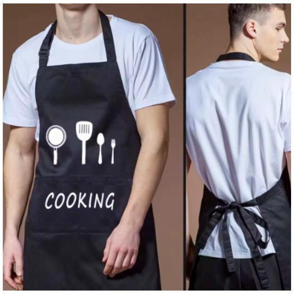 Imagem de Avental Cozinha Churrasqueiro Impermeável Bolso Alças Estampado