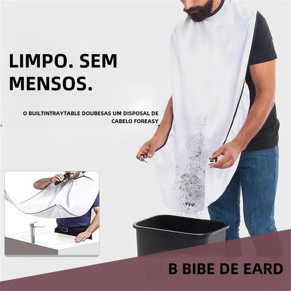 Imagem de Avental de Barbear Masculino - Coletor de Barba com Babador para Limpeza