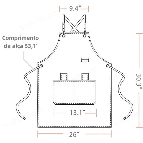 Imagem de Avental De Chef De Lona À Prova D'água Com Alças Ajustáveis De Bolso Grande Para Cozinha, Churrasco,