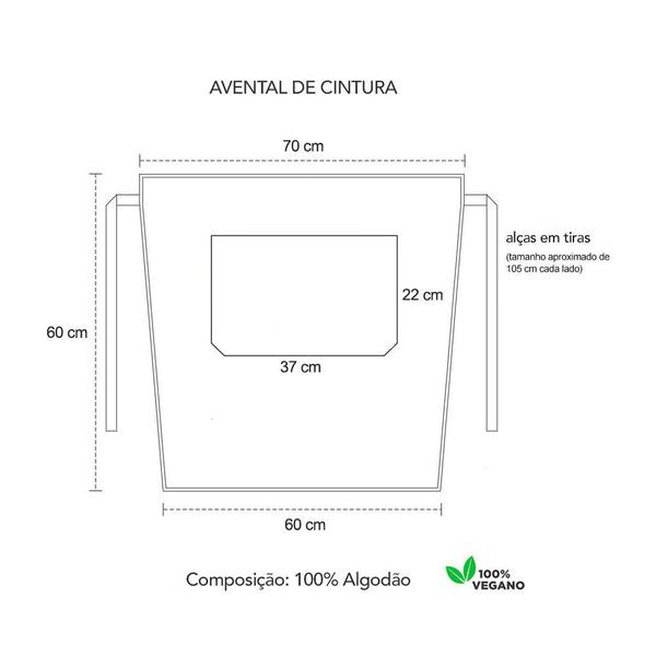 Imagem de Avental de Cintura Barista Chef Garçom Bartender Caqui Bege