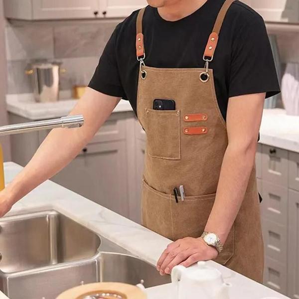 Imagem de Avental De Cozinha De Lona Da Moda Feminina Para Restaurante De Trabalho De Jardim Doméstico