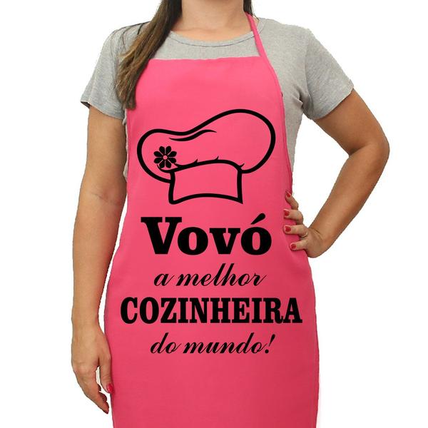 Imagem de Avental de Cozinha Mãe Amiga Mulher Esposa Rosa- Vovó A Melhor Cozinheira