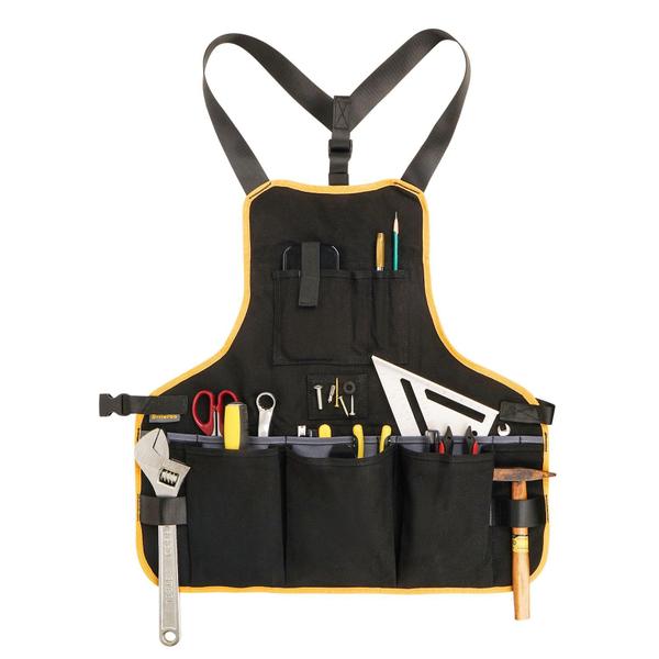Avental de ferramentas de trabalho BRITEREE, comprimento do torso, com 21 bolsos para ferramentas Imagem de Avental de ferramentas de trabalho BRITEREE, comprimento do torso, com 21 bolsos para ferramentas