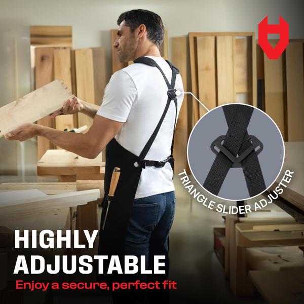 Imagem de Avental de trabalho NoCry Heavy Duty para homens com bolsos reforçados