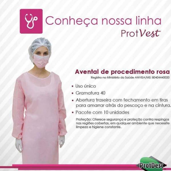 Imagem de Avental Descartável Protdesc Manga Longa C/10 Clínica Dentista Estética Proteção