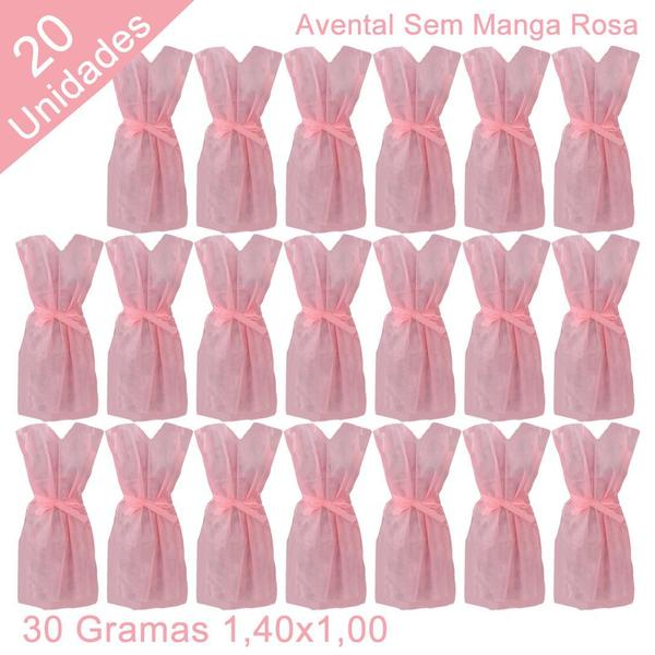 Imagem de Avental Descartável Sem Manga Rosa 1,40x1,00 30 Gramas 20 Unidades